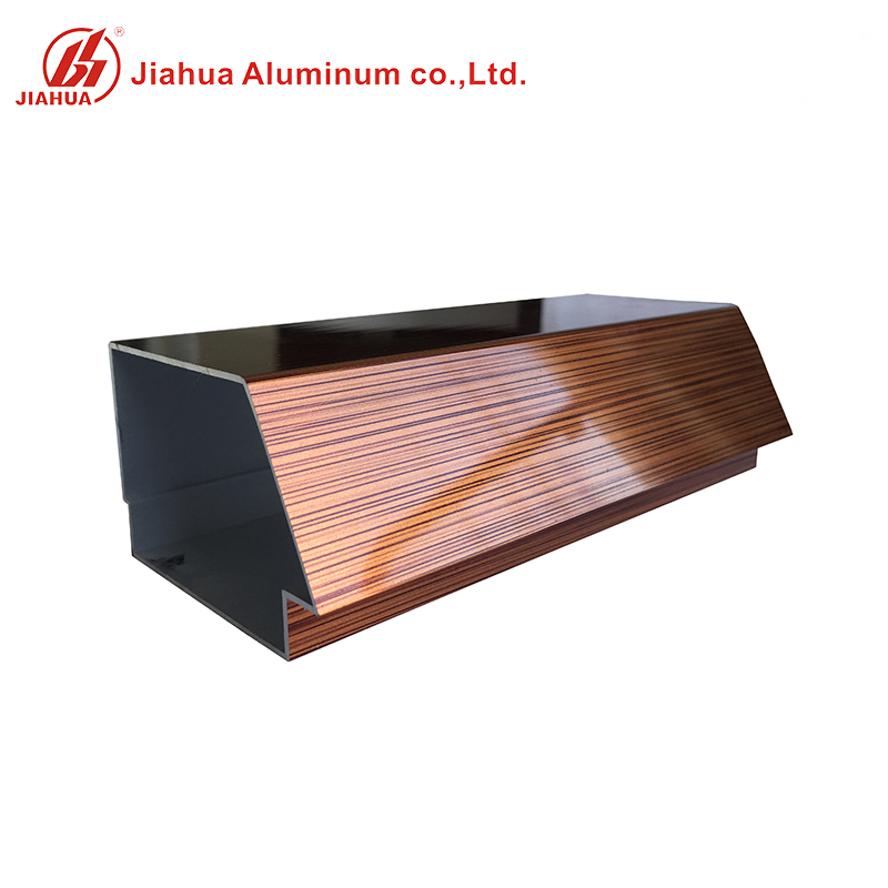 Profil en aluminium d'extrusion de cadre de coffret en aluminium de finition en bois pour l'armoire de cuisine