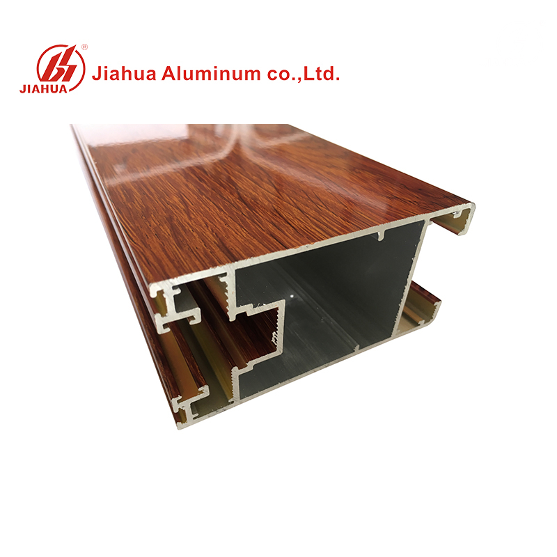 Le moulage de grain en bois de Jia Hua profile le cadre en aluminium de fenêtre de cadre et le profil en aluminium en verre pour Dubaï