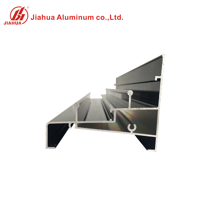 Profilés de rail de cadre de fenêtre en aluminium noir perle électrohporèse pour fenêtres coulissantes en aluminium