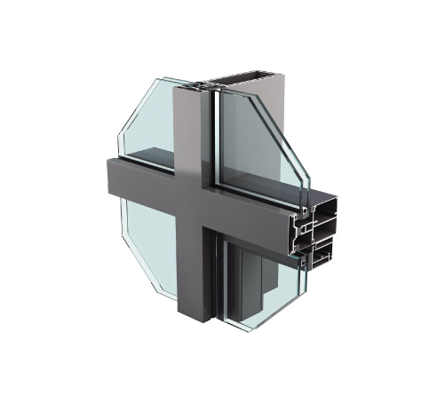 Système de profils de mur-rideau en verre unitisé en aluminium de longue durée pour la façade