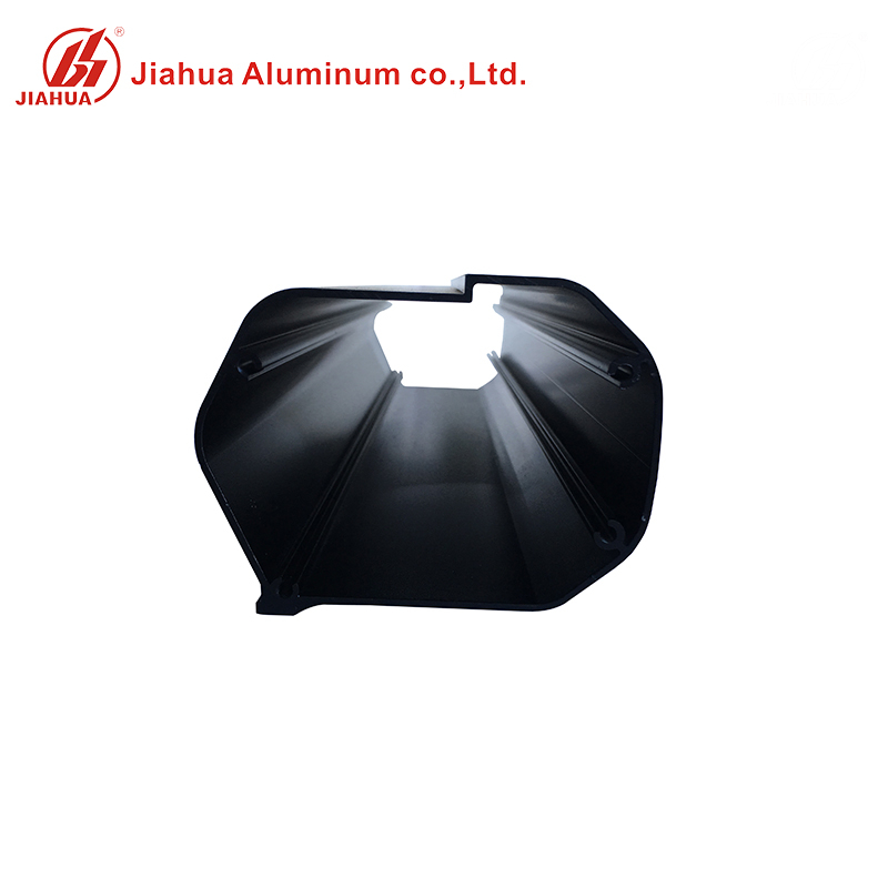 JIA HUA Tube de tuyau en aluminium extrudé mat semi-rond anodisé couleur noire pour machines industrielles