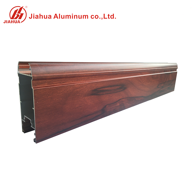 Profils d'extrusion d'alliage d'aluminium de finition de grain de bois de la série 6000 des fabricants d'aluminium de Jia Hua